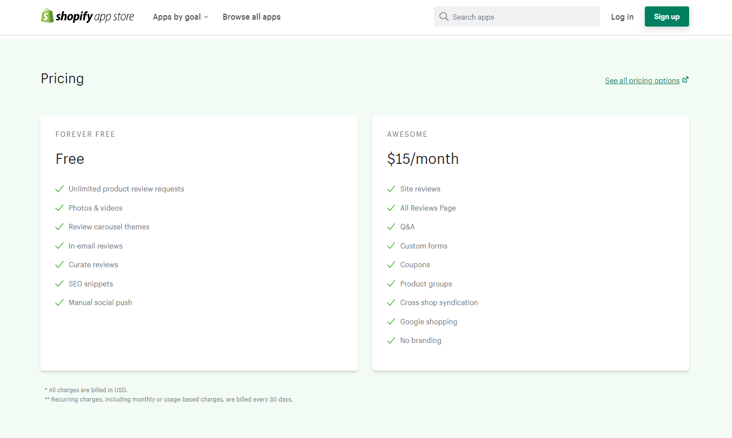 judge.me pricing plans