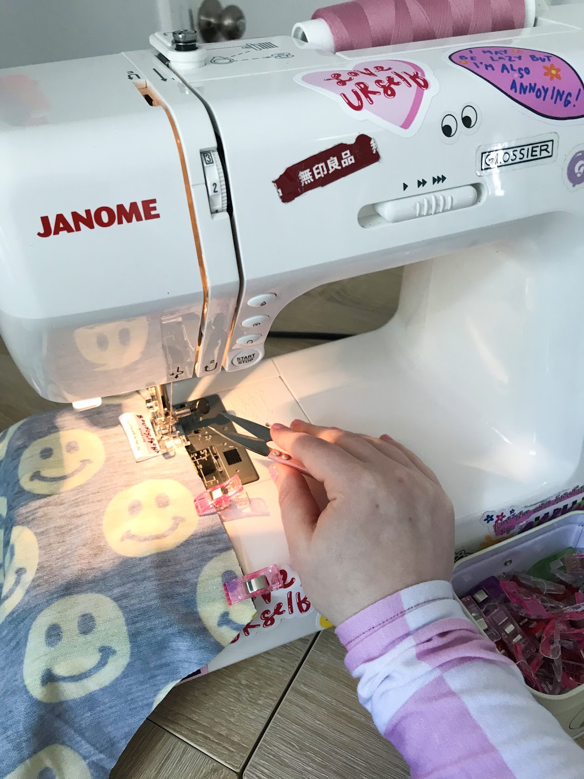 Abby works on a pair of Bouncy Frown Underwear in her studio. Image courtesy of brand.