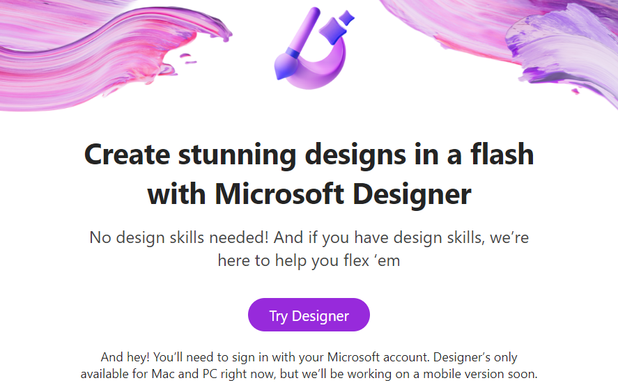 generate creatives, creatives for advertising, AI, try desigmer by microsoft