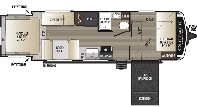 Best Travel Trailers with Office Space Keystone Outback Ultra-Lite 240URS Floorplan