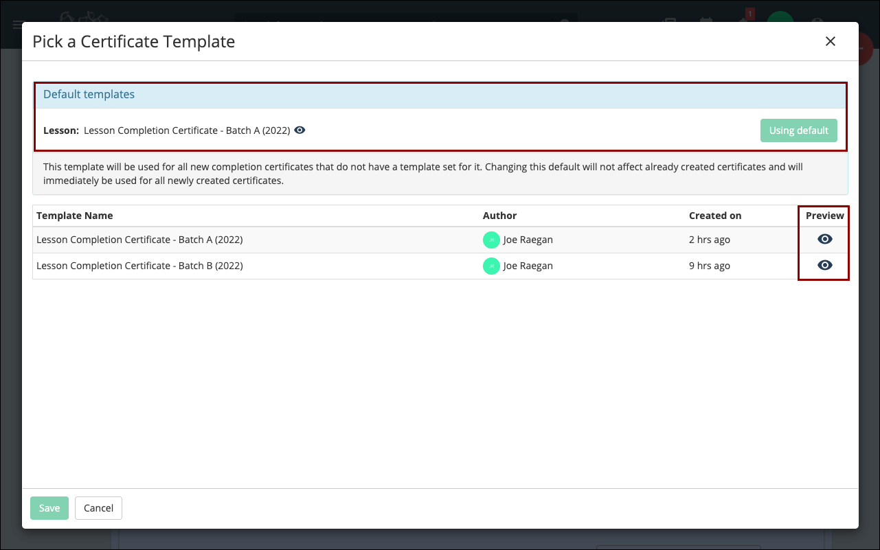 Multiple Certificate Templates
