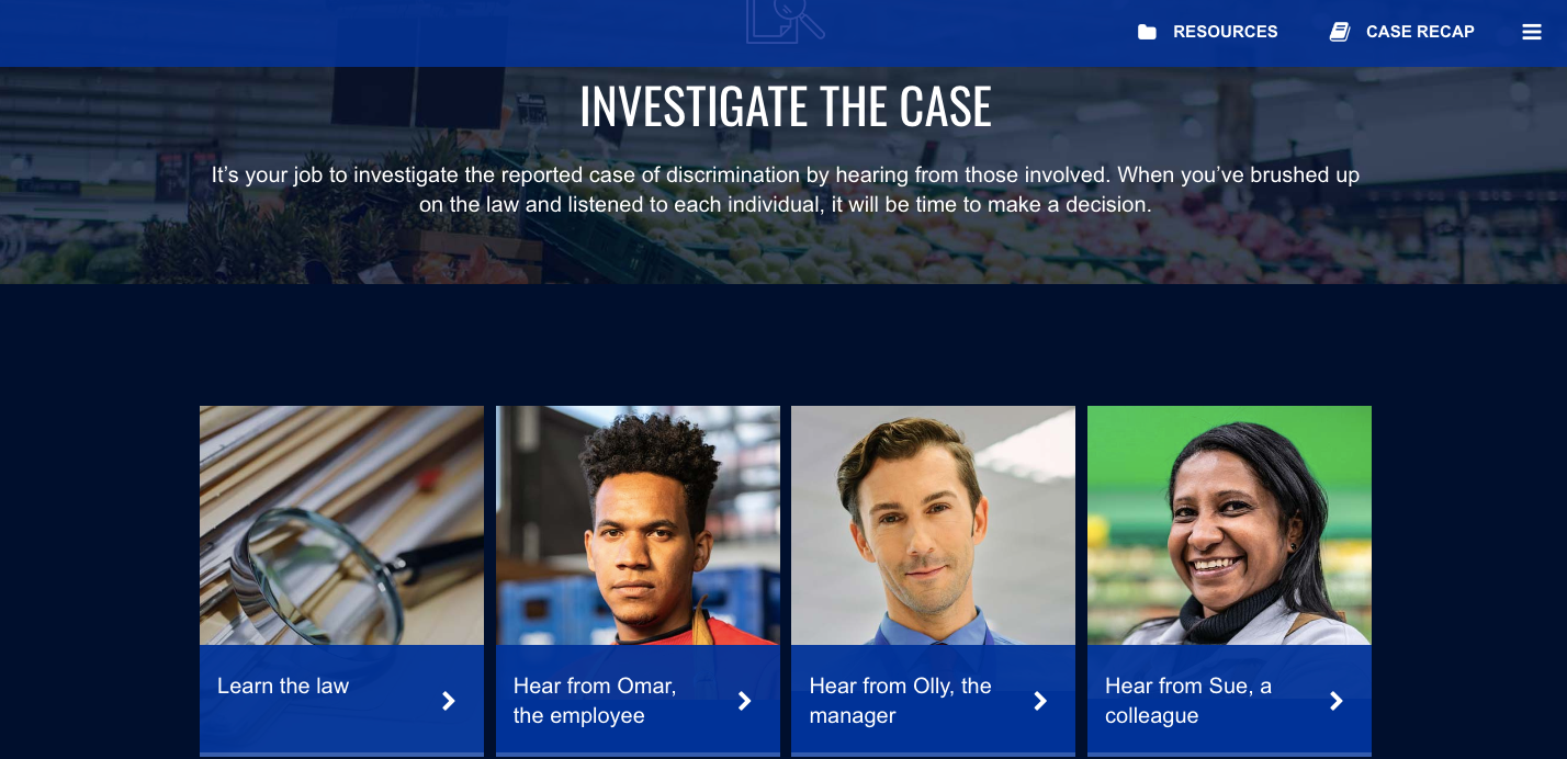 Case investigation scenario example