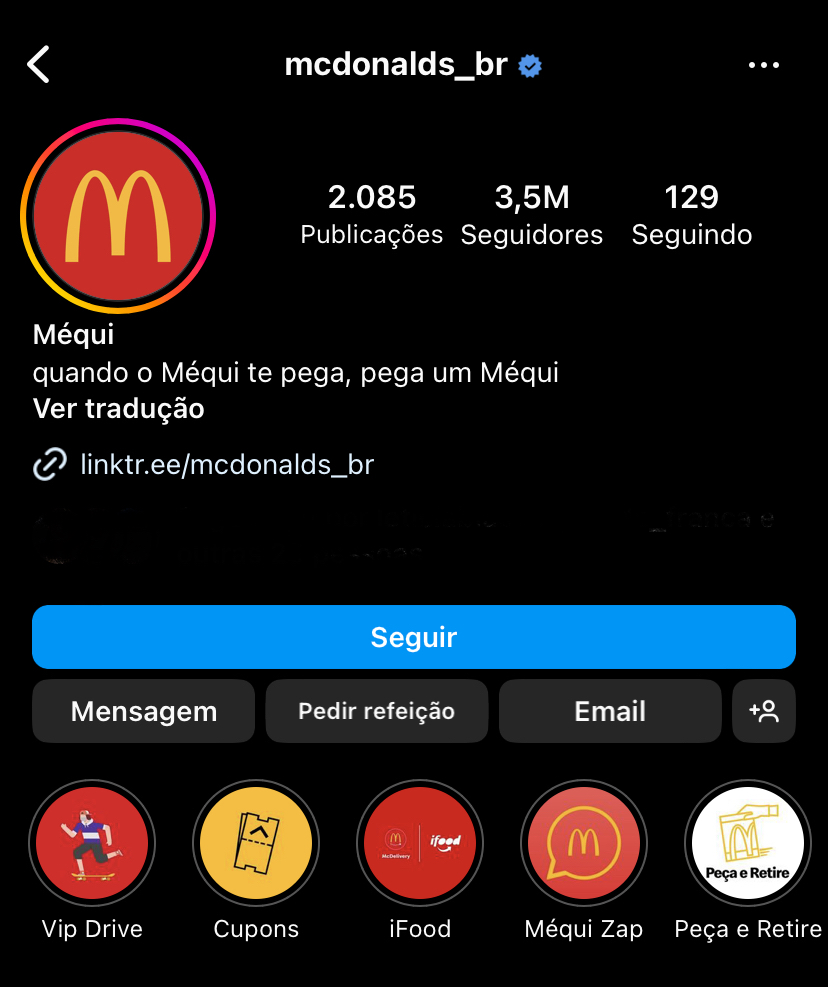 instagram do mcdonalds Brasil