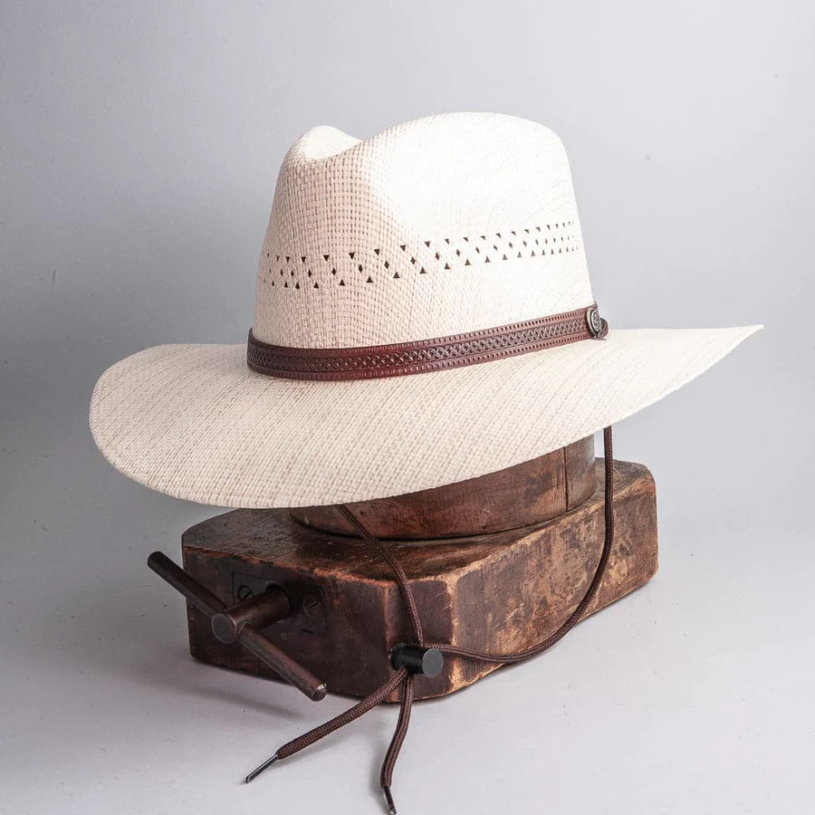  a wide brimmed straw hat by American Hat Makers 