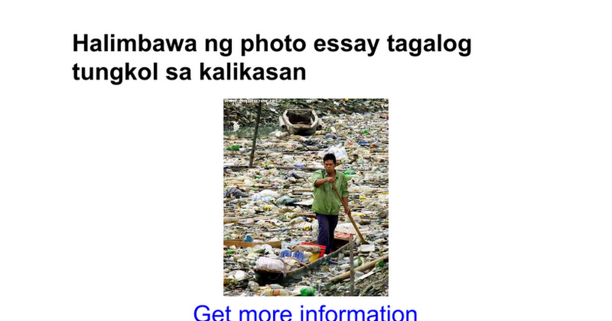 example ng photo essay tagalog