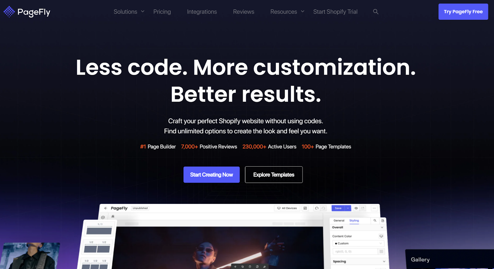 best shopify landing page builder: PageFly home page
