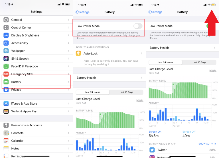 How to activate Low Power Mode on iPhone