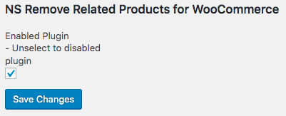 remove related products in Woocommerce by using NS Remove Related Products for WooCommerce plugin