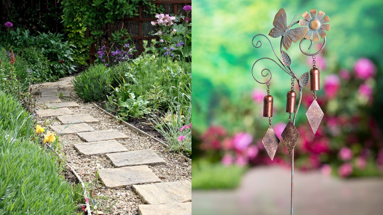 accessories like stepping stones or wind chimes for extra charm