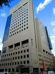 A view of the Icahn Medical Institute building at Mount Sinai School of Medicine, New York City.