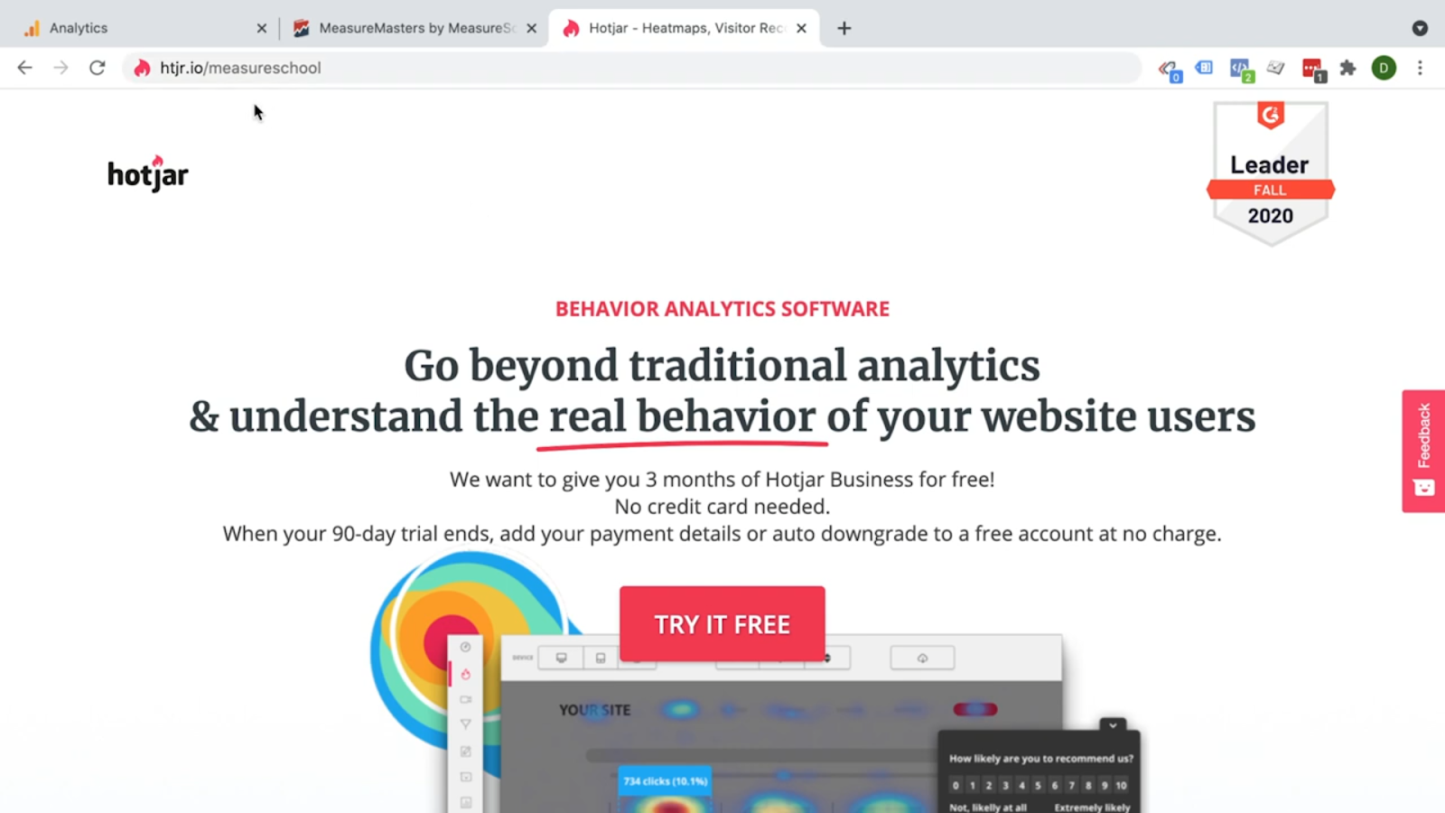 Hotjar homepage