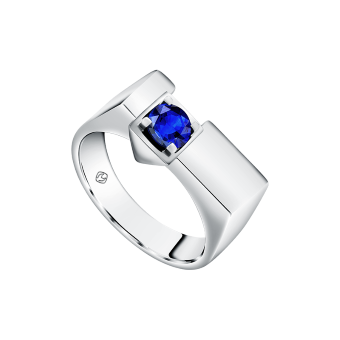 Model Cincin Pria Terbaru dengan Tatahan Berlian dan Safir Biru 
