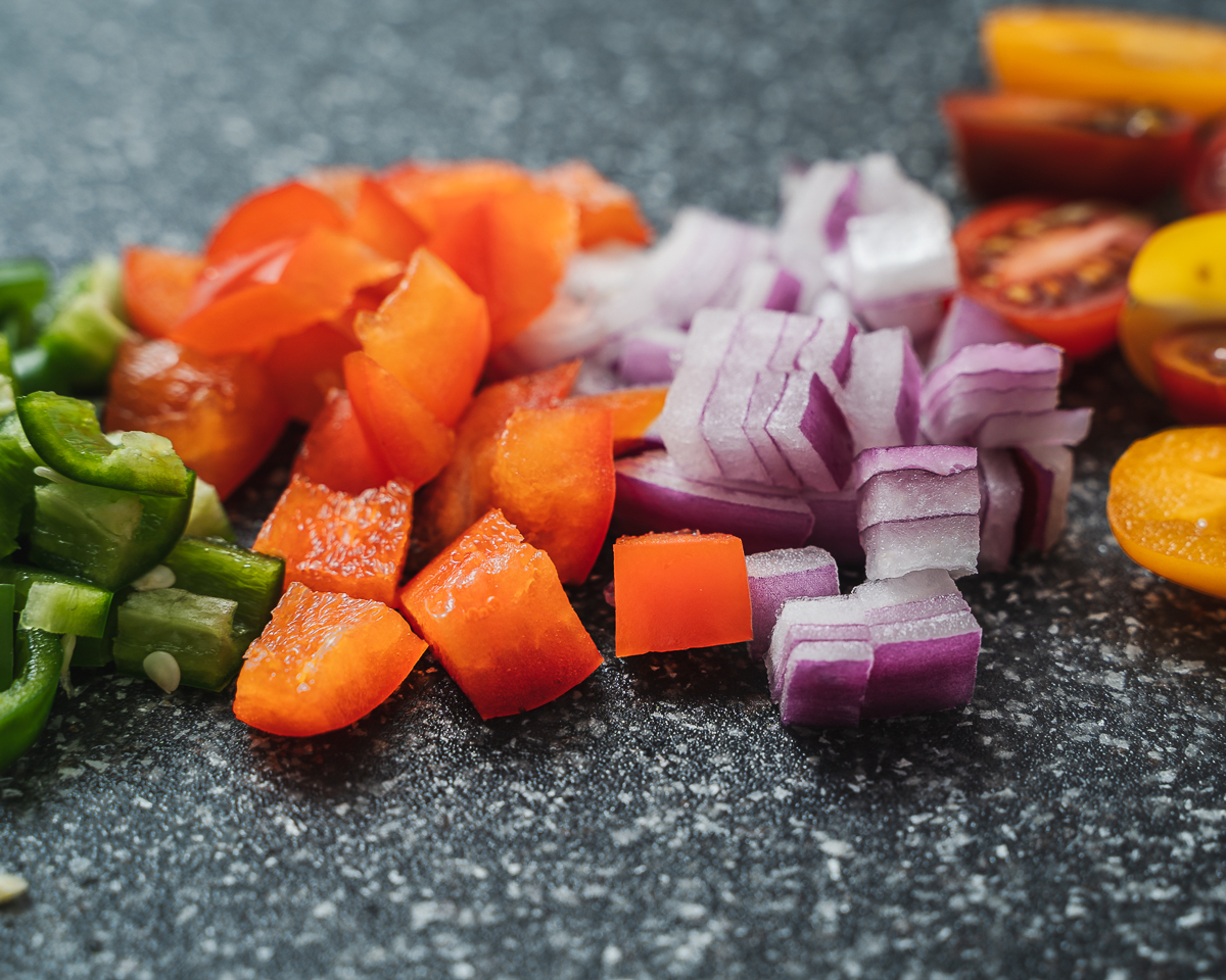 chopped veggies