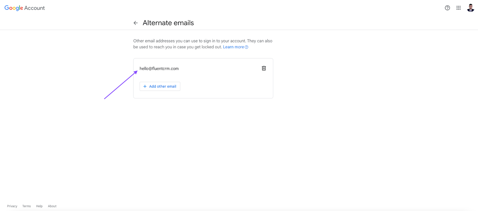 change gmail profile picture of custom email - custom email added as alternate email
