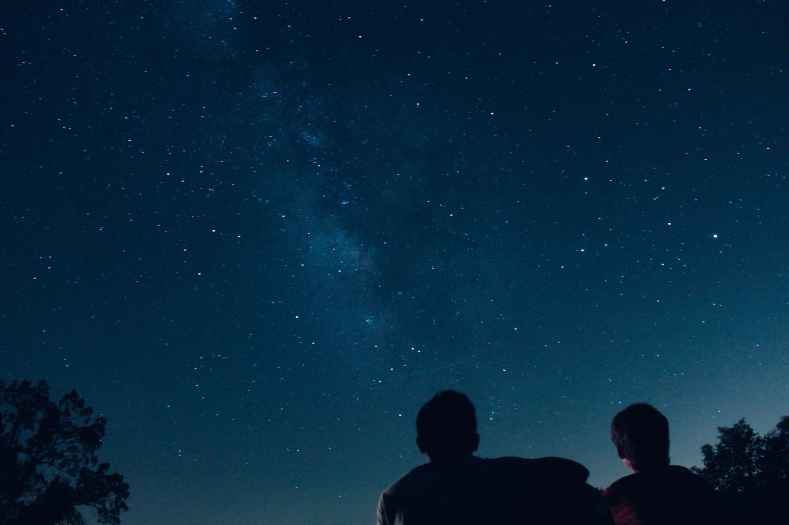couple stargazing together