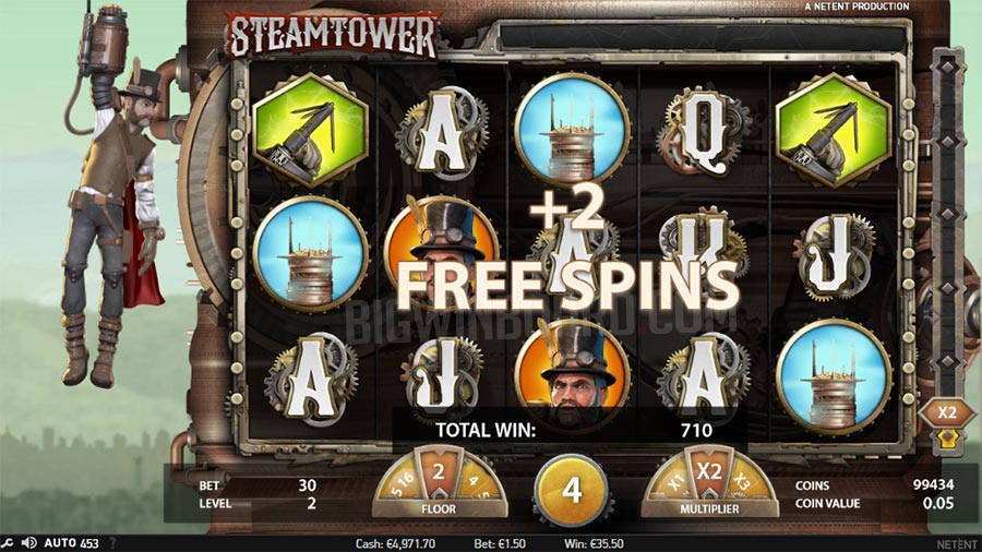 steam tower slot screenshot netent