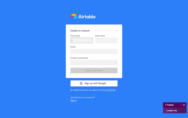 Airtable Signup Flow