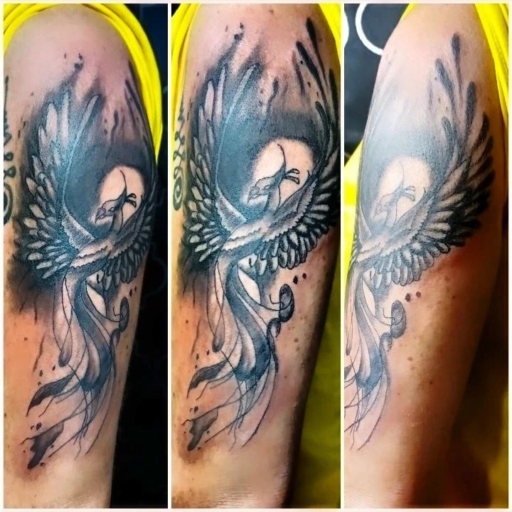 Phoenix Bird Abstract Sleeve Tattoo