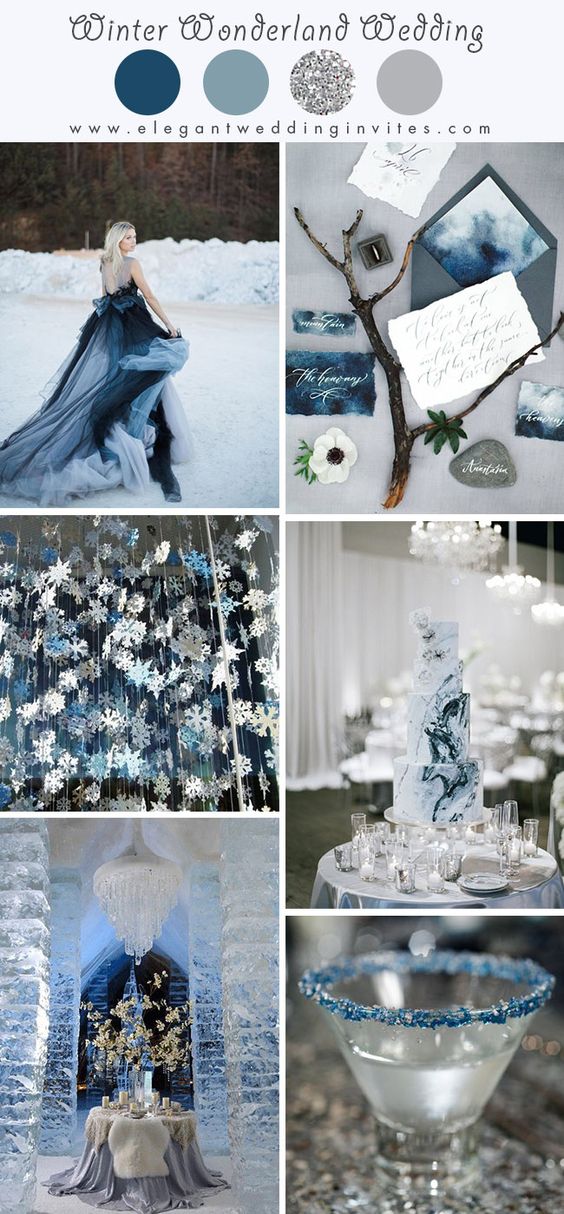 photo of cool winter wedding color scheme