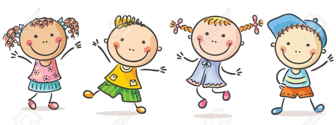 Stock Photo | Niños felices, Dibujo de niños jugando y Gráficos de ...