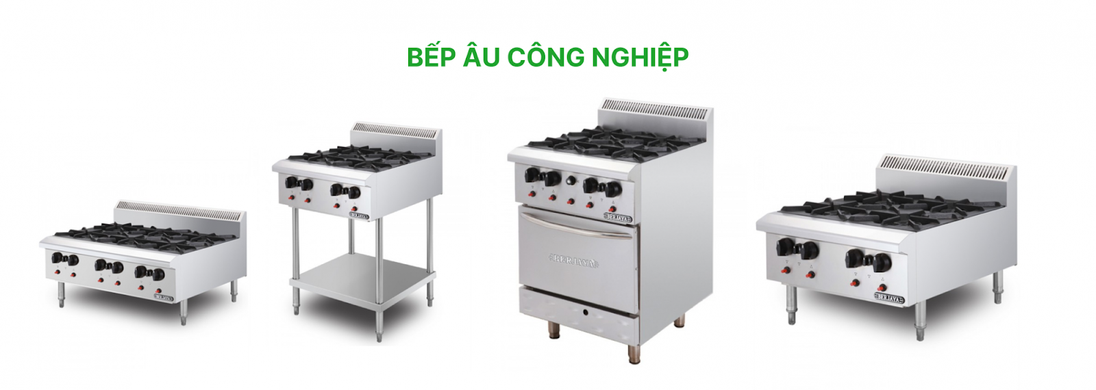 Các loại bếp Âu công nghiệp 2 họng, 4 họng, 6 họng,...