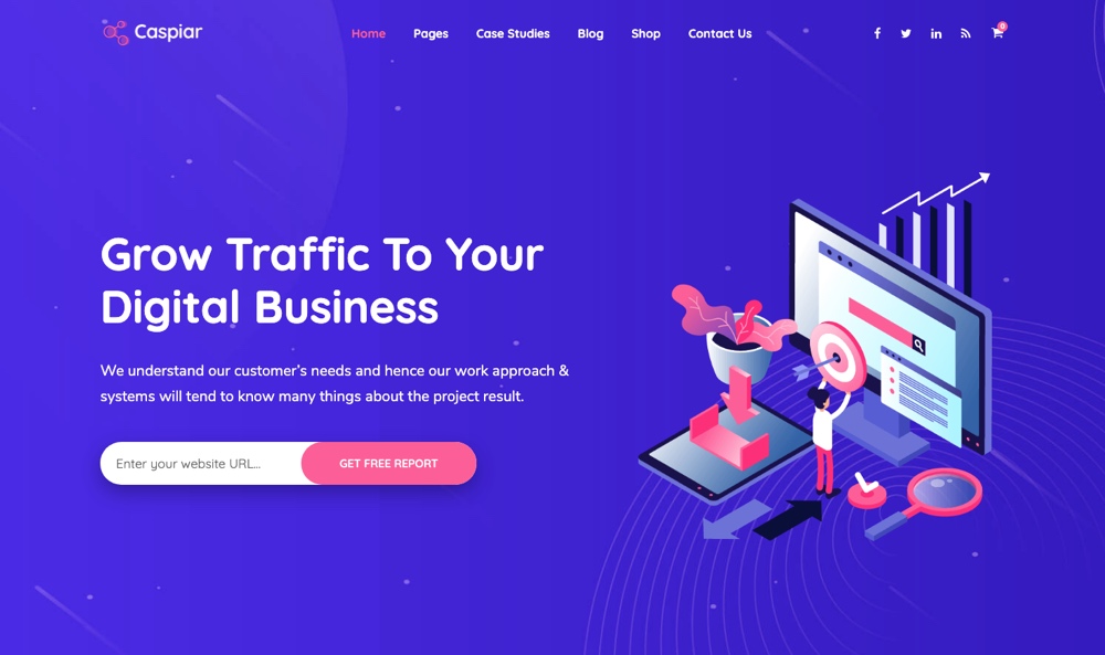 Caspiar – Tema WordPress de Marketing Digital e Agência