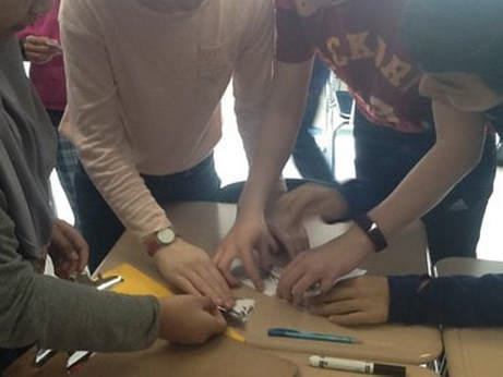 students working together in a classroom