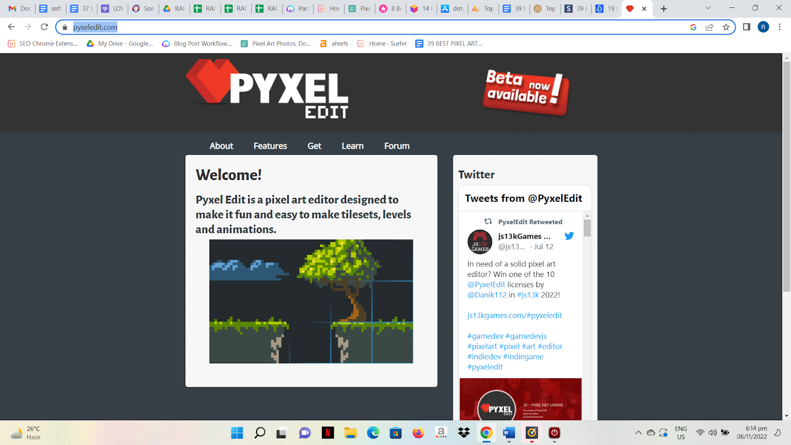 Pyxel Edit:user-friendly and equipped with everything you need to start animating your pixel art.