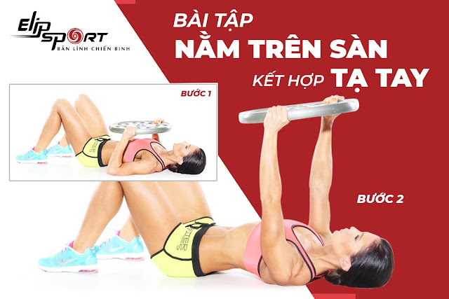 Nằm tập tay sau với thanh tạ EZ