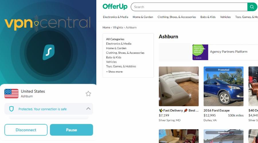 offerup unblocked with surfshark