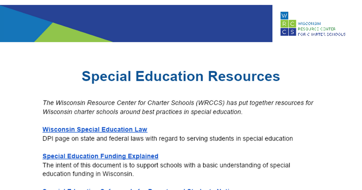 Special Education Resources
