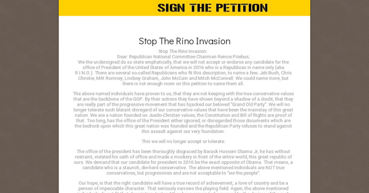Stop The Rino Invasion 