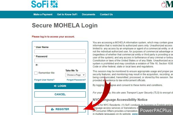 sign up a sofi mohela account