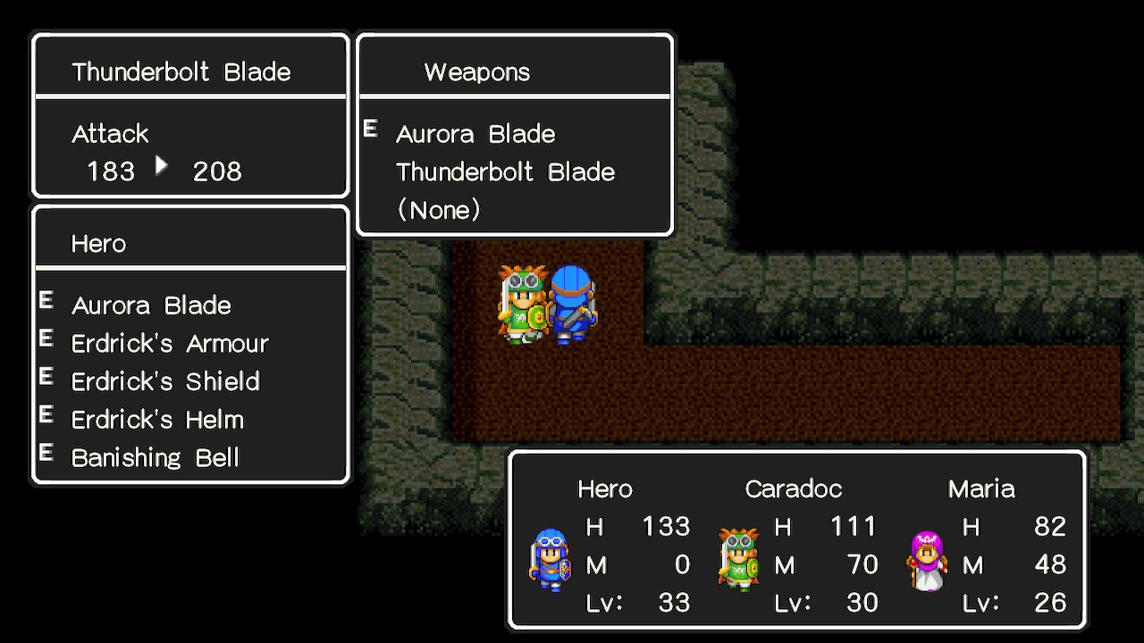 Equipping the Thunderbolt Blade | Dragon Quest II