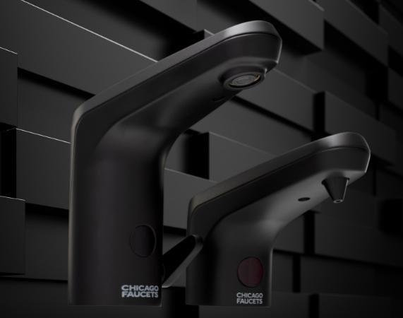 Image of the E-Tronic® 80 faucet in a matte black finish by Chicago Faucets