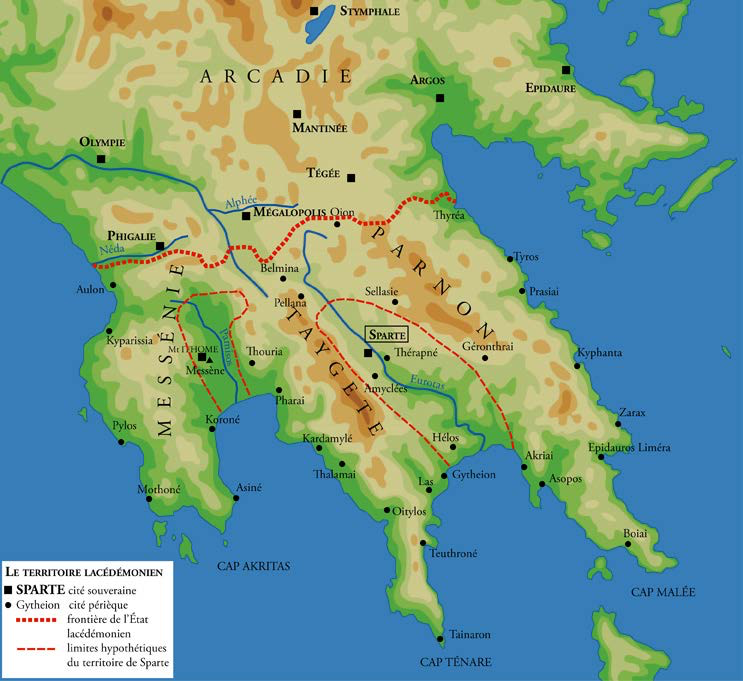 Map of Sparta and the Environs | Author: User “Marsyas” | Source: Wikimedia Commons | License: CC BY-SA 3.0
