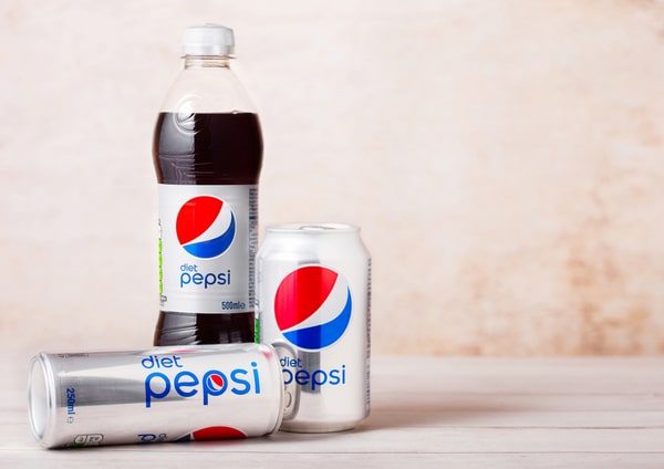 Three different sizes of Diet Pepsi