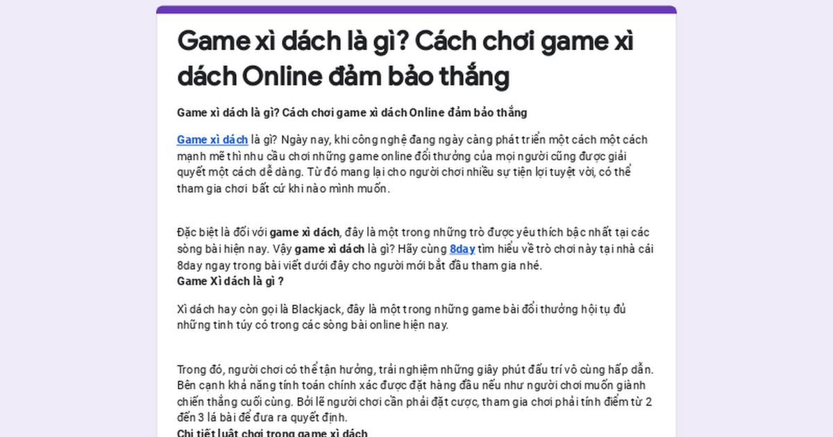Game xì dách là gì? Cách chơi game xì dách Online đảm bảo thắng
