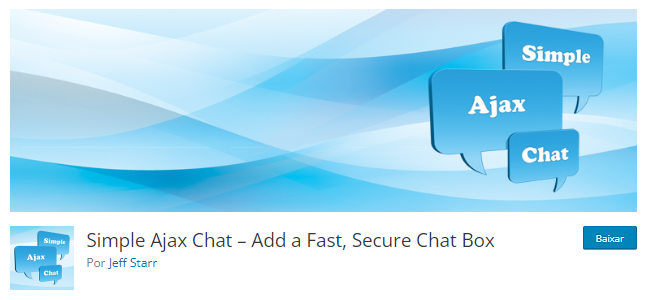 Banner do plugin de cahtroom Simple Ajax Chat