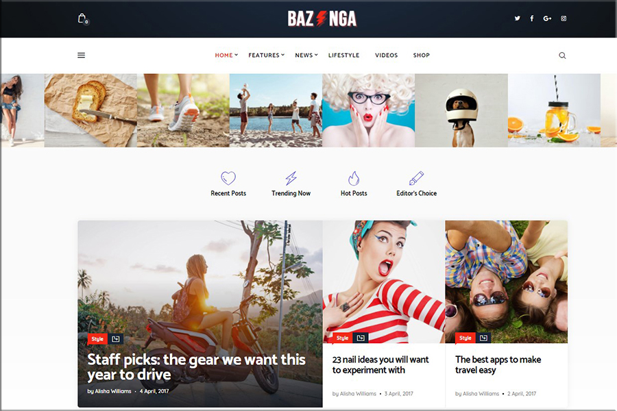 Bazinga - Tema WordPress de revista e blog viral