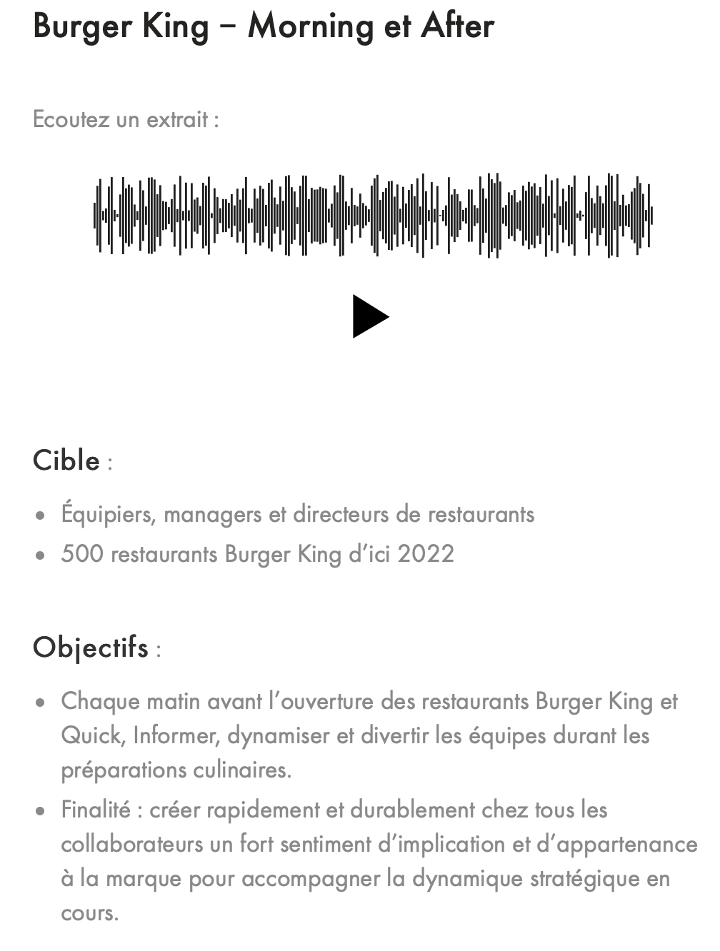 Explications podcast Burger King 