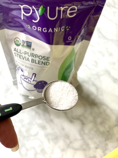 Pyure Organic Stevia blend is the sweetener we use to make it taste just right