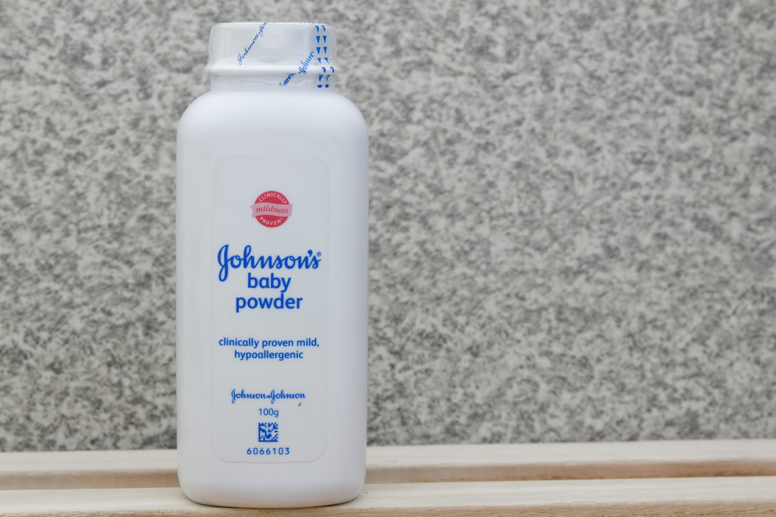 A bottle of Johnson's baby powder