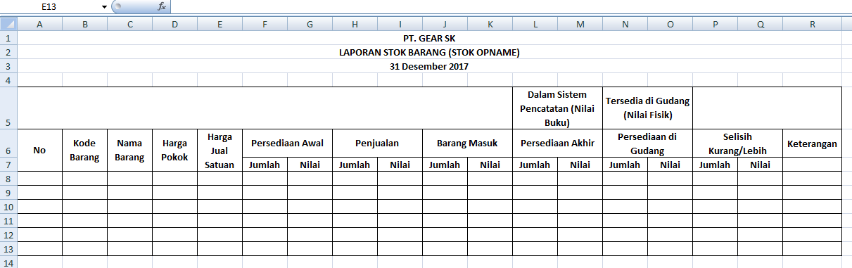 Cara dan Contoh Membuat Laporan Stok Barang di Gudang