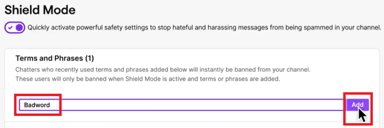 use Twitch Panic button feature
