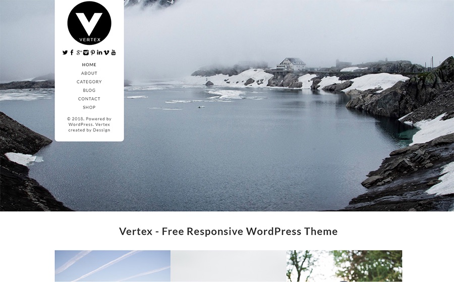 Tema WordPress grátis para blog simples Vertex