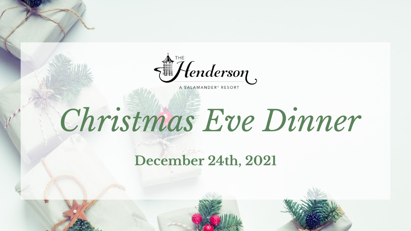 The Henderson Christmas Eve Five Course Meal 