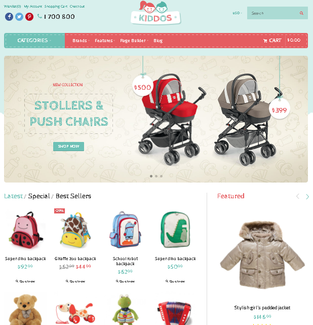 kids opencart theme kiddos shop