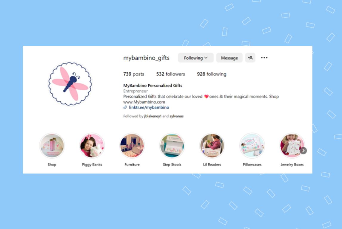 Image showing how to showcase products using an Instagram highlight 