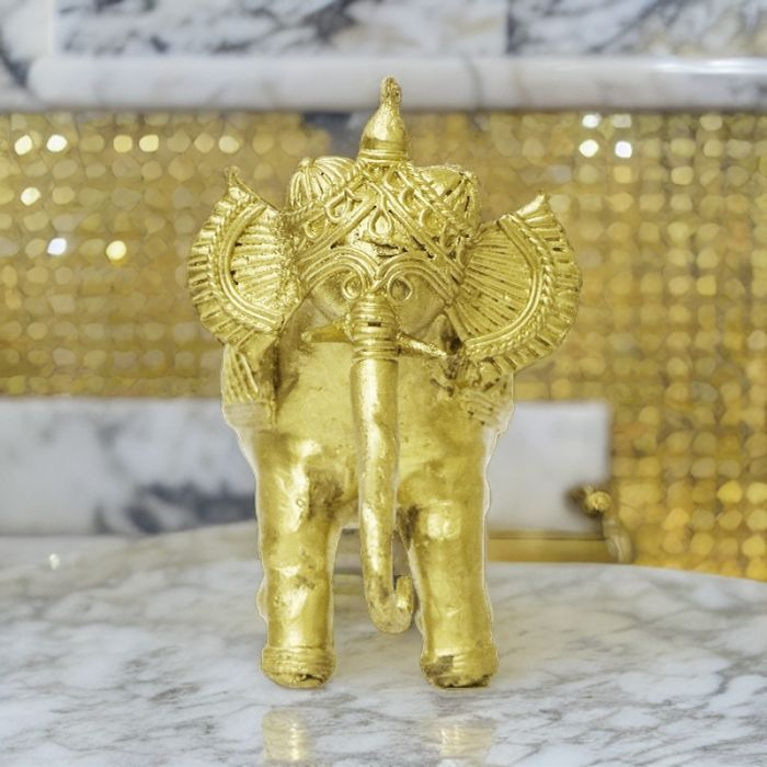 Authentic Brass Metal Tribal Dhokra Elephant | Bronze Statue | Home Decor